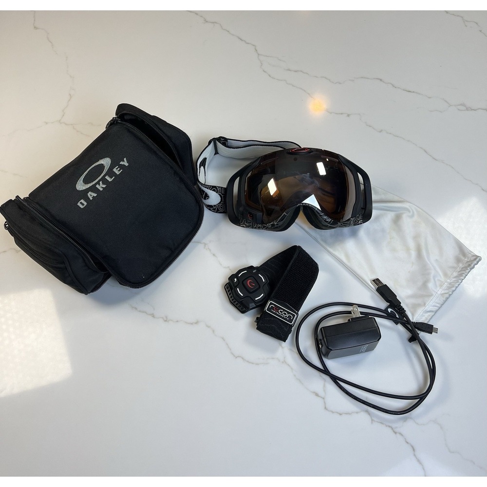 Oakley Airwave 1.5 Snow Goggles Black White HUD Recon MOD Live 59-449